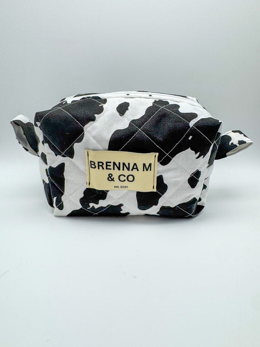 Cow Print Quilted Pouch
