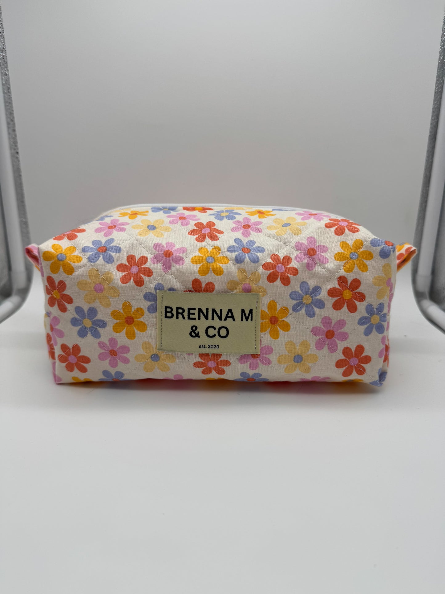 Vibrant Floral Quilted Pouch