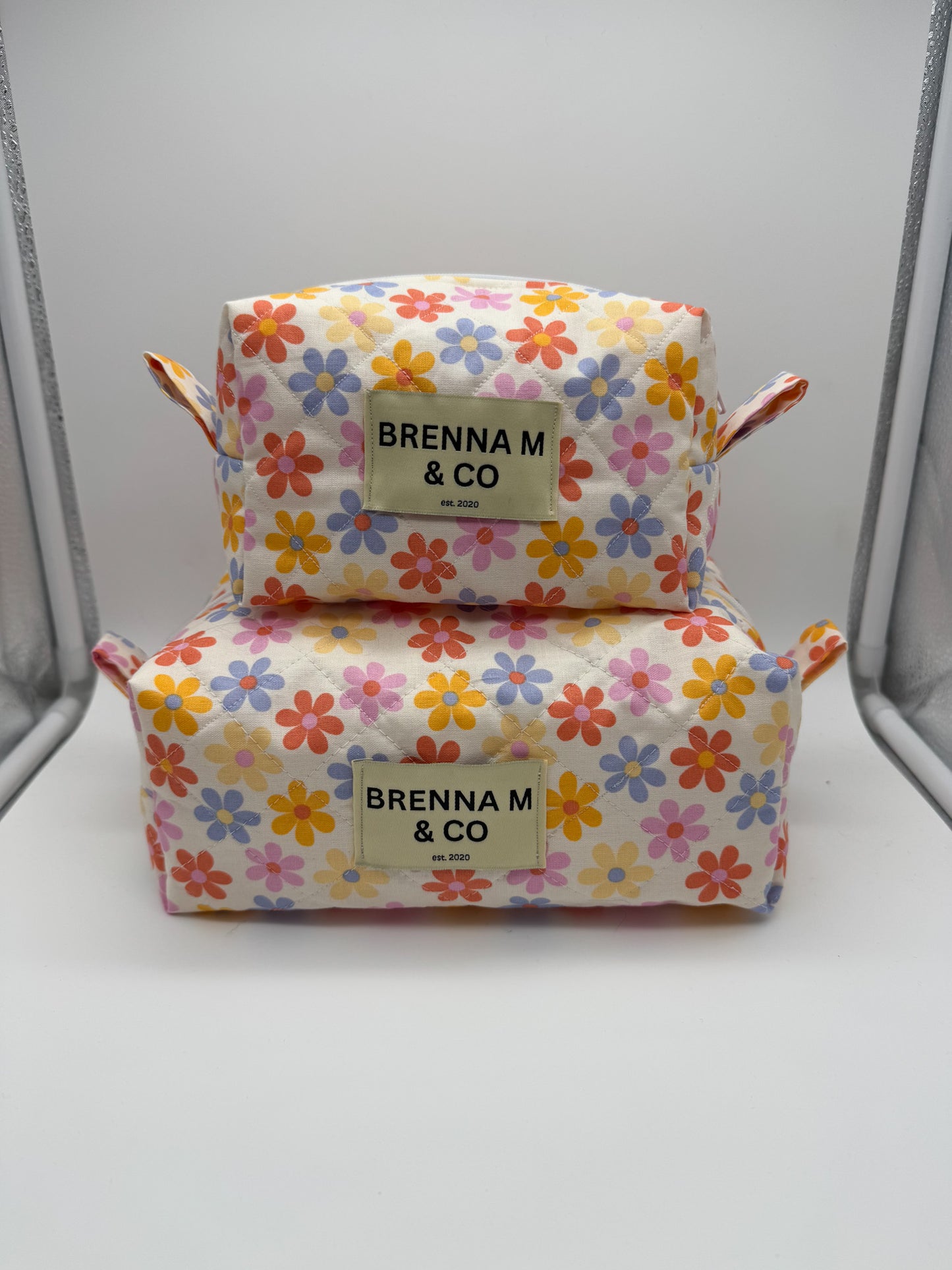 Vibrant Floral Quilted Pouch