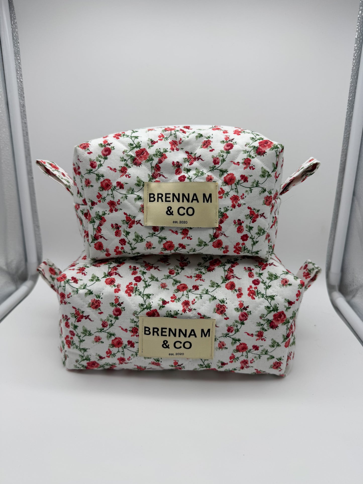 Red Rose Quilted Pouch