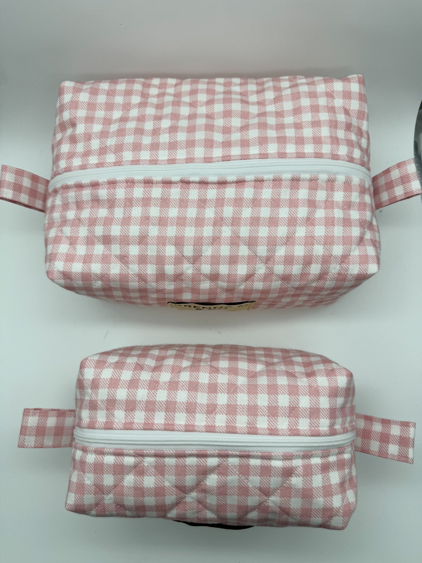 Pink Gingham Quilted Pouch