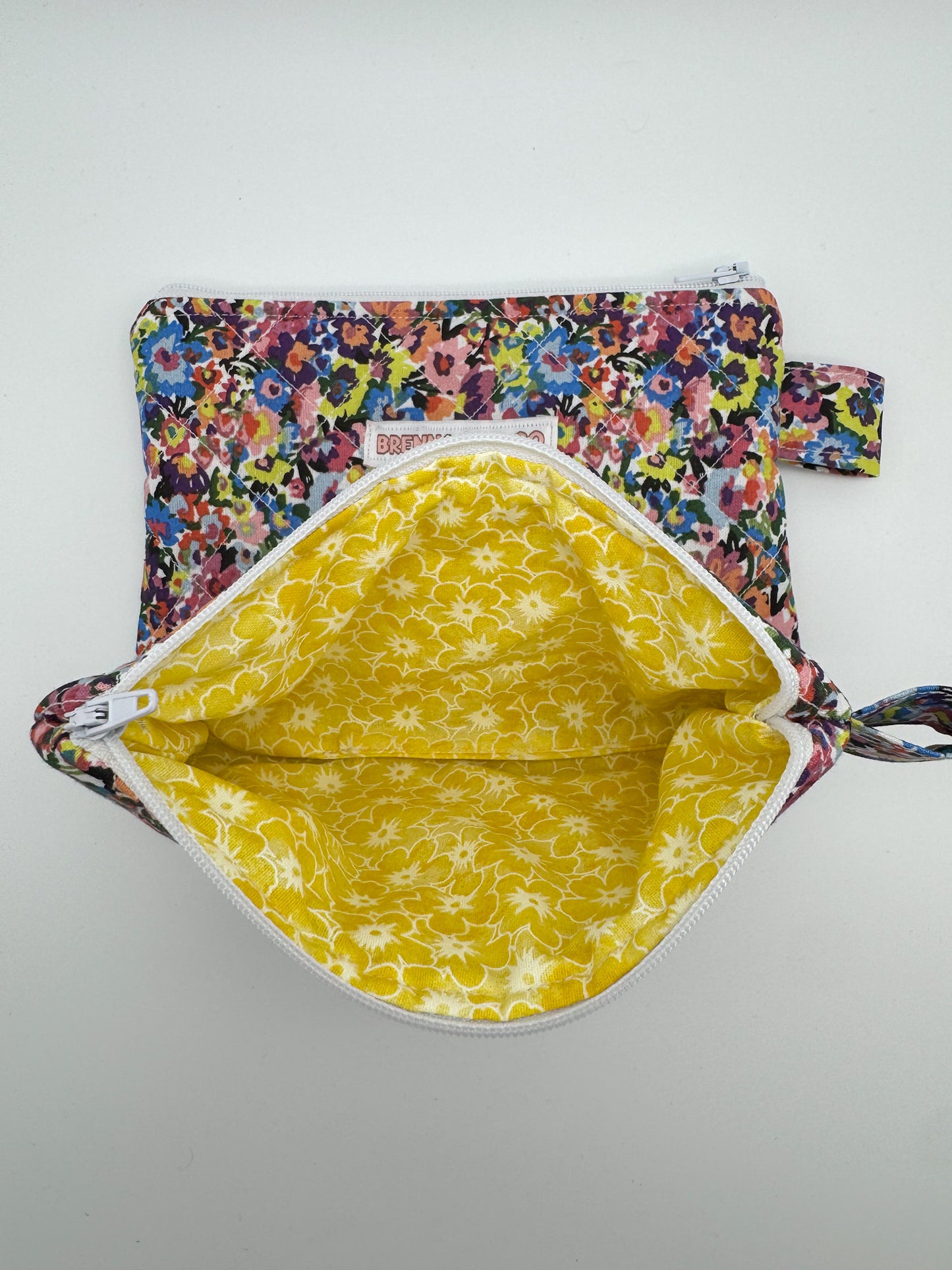 Mini Confetti Flowers Quilted Zipper Pouch