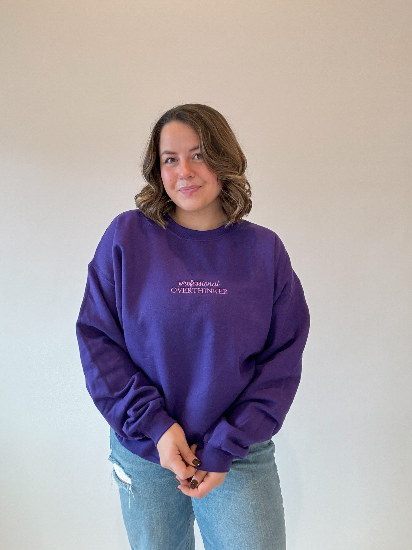 Professional Overthinker Embroidered Crewneck