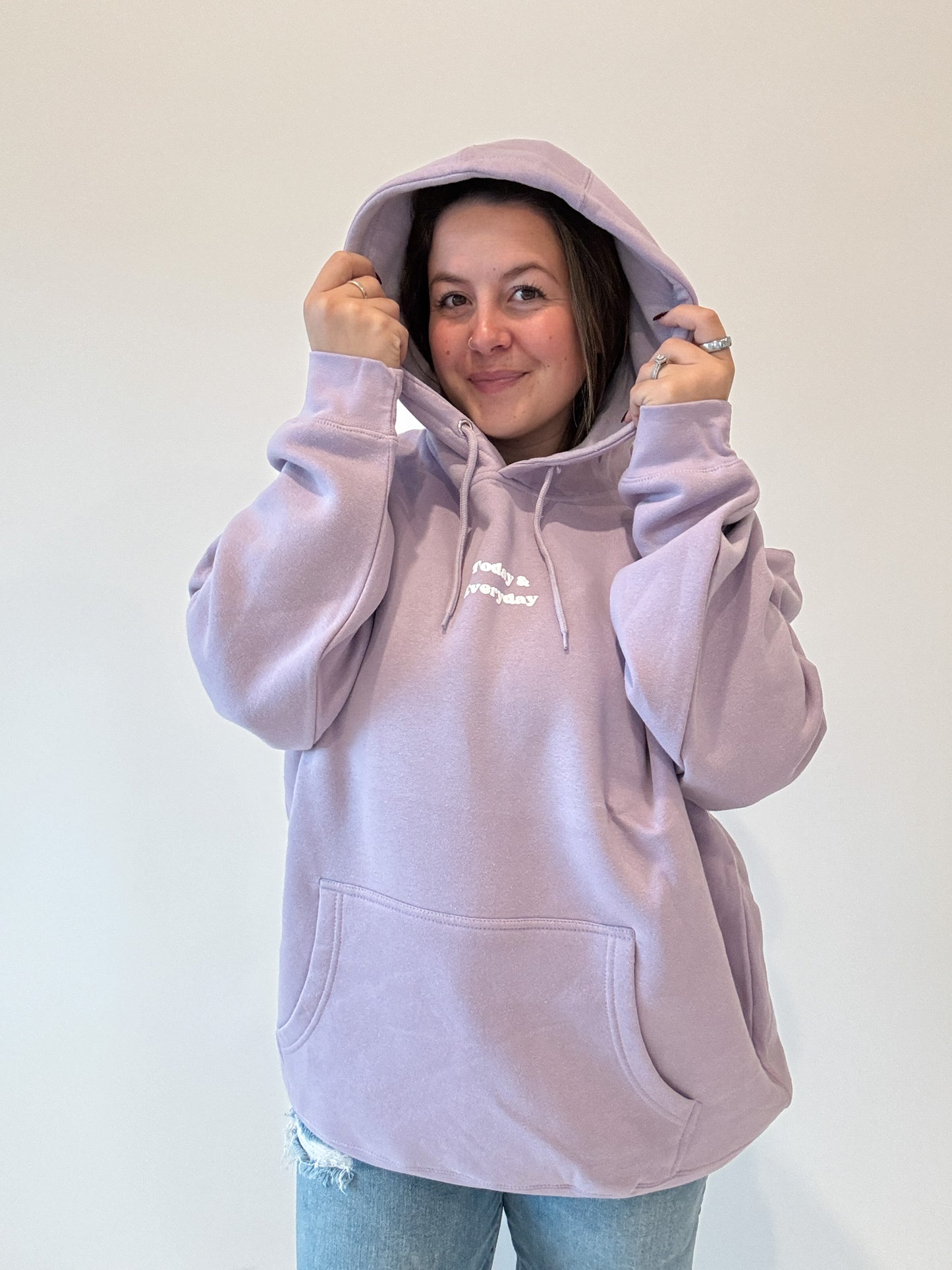 Lilac You Are Meant To Be Here Puff Ink Hoodie
