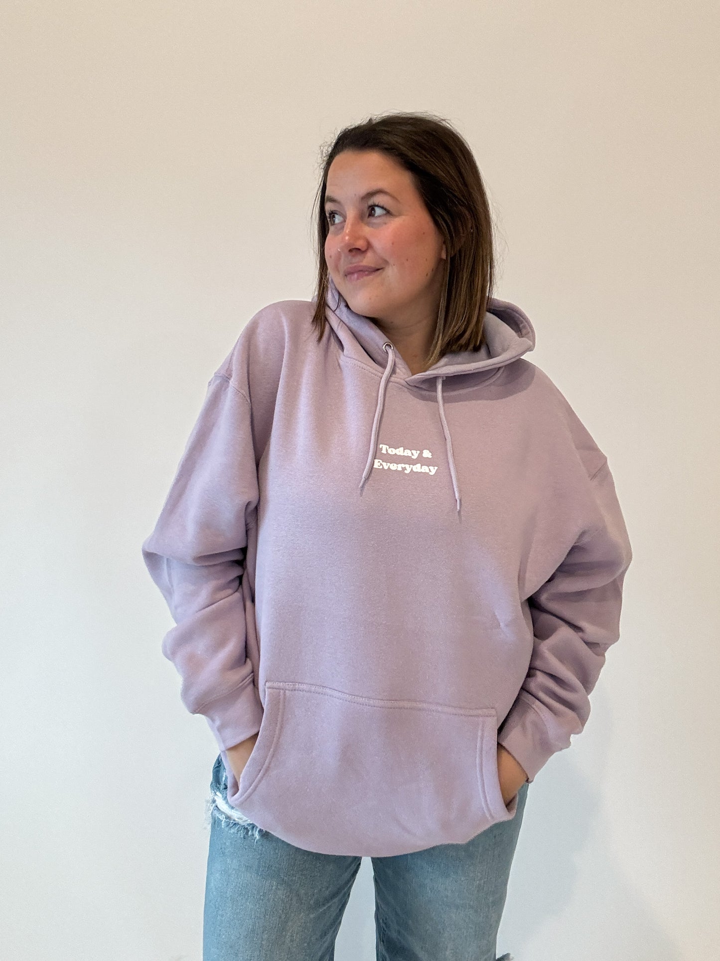 Lilac You Are Meant To Be Here Puff Ink Hoodie