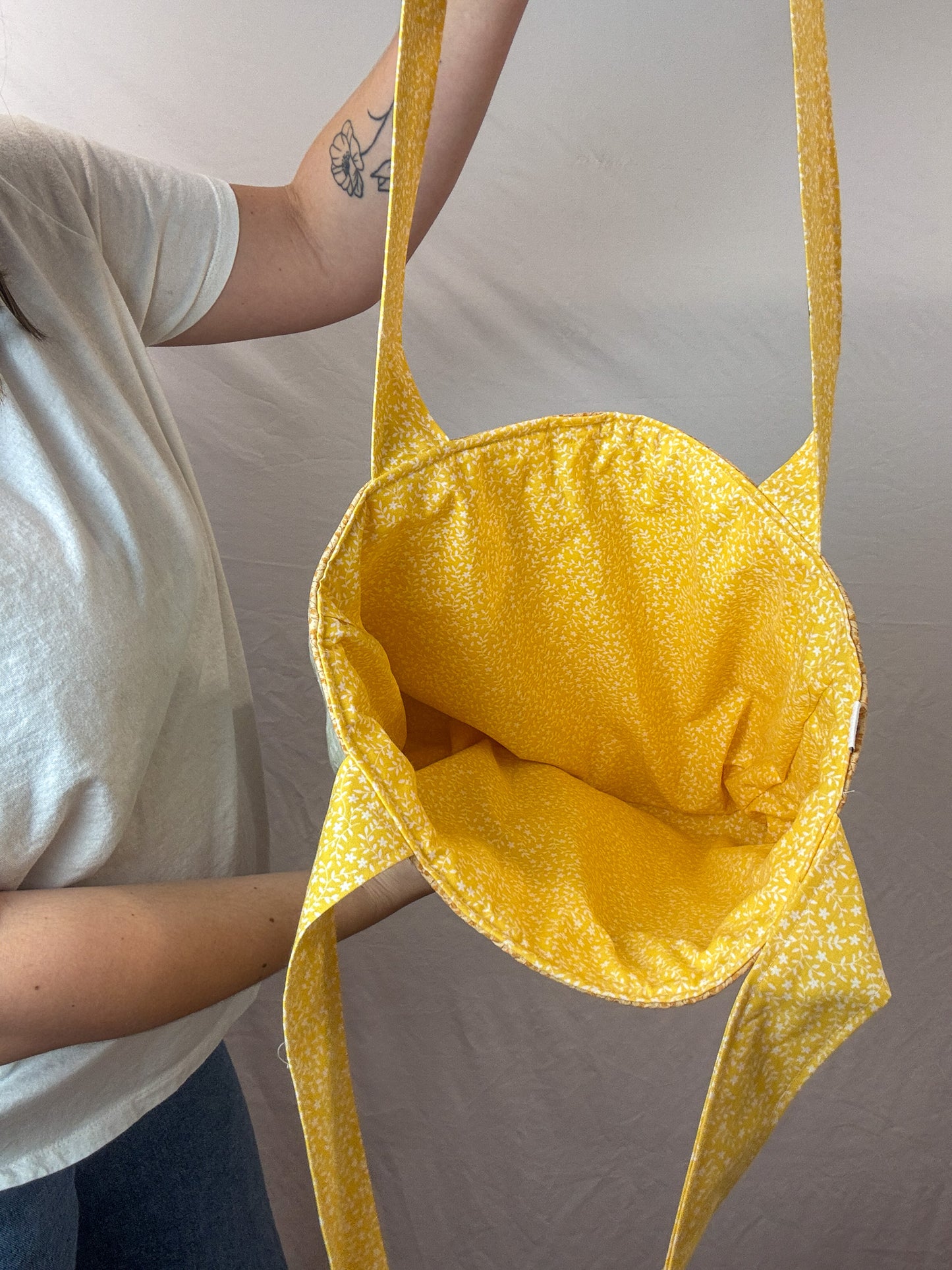 Sunshine Daisy Upcycled Tote Bag