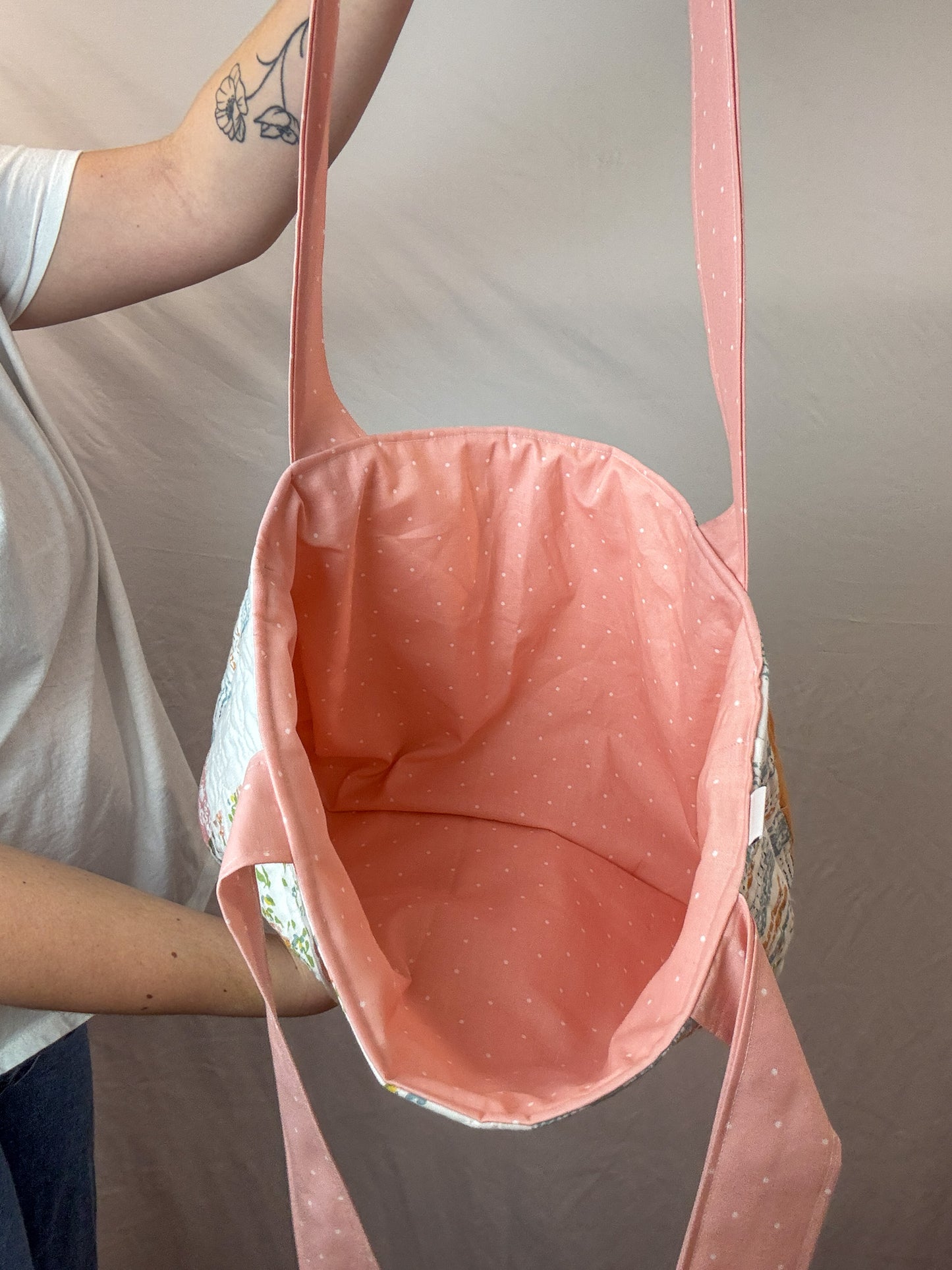 Sunset Meadow Upcycled Tote Bag