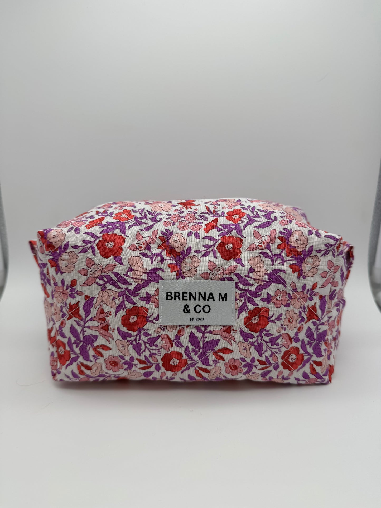 Cherry Blossom Quilted Makeup Bag