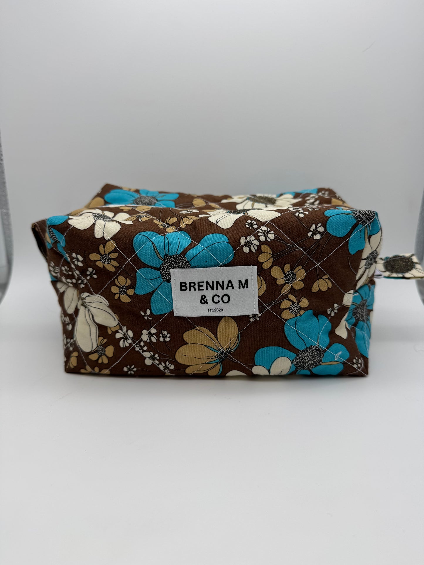 Retro Bloom Quilted Makeup Bag