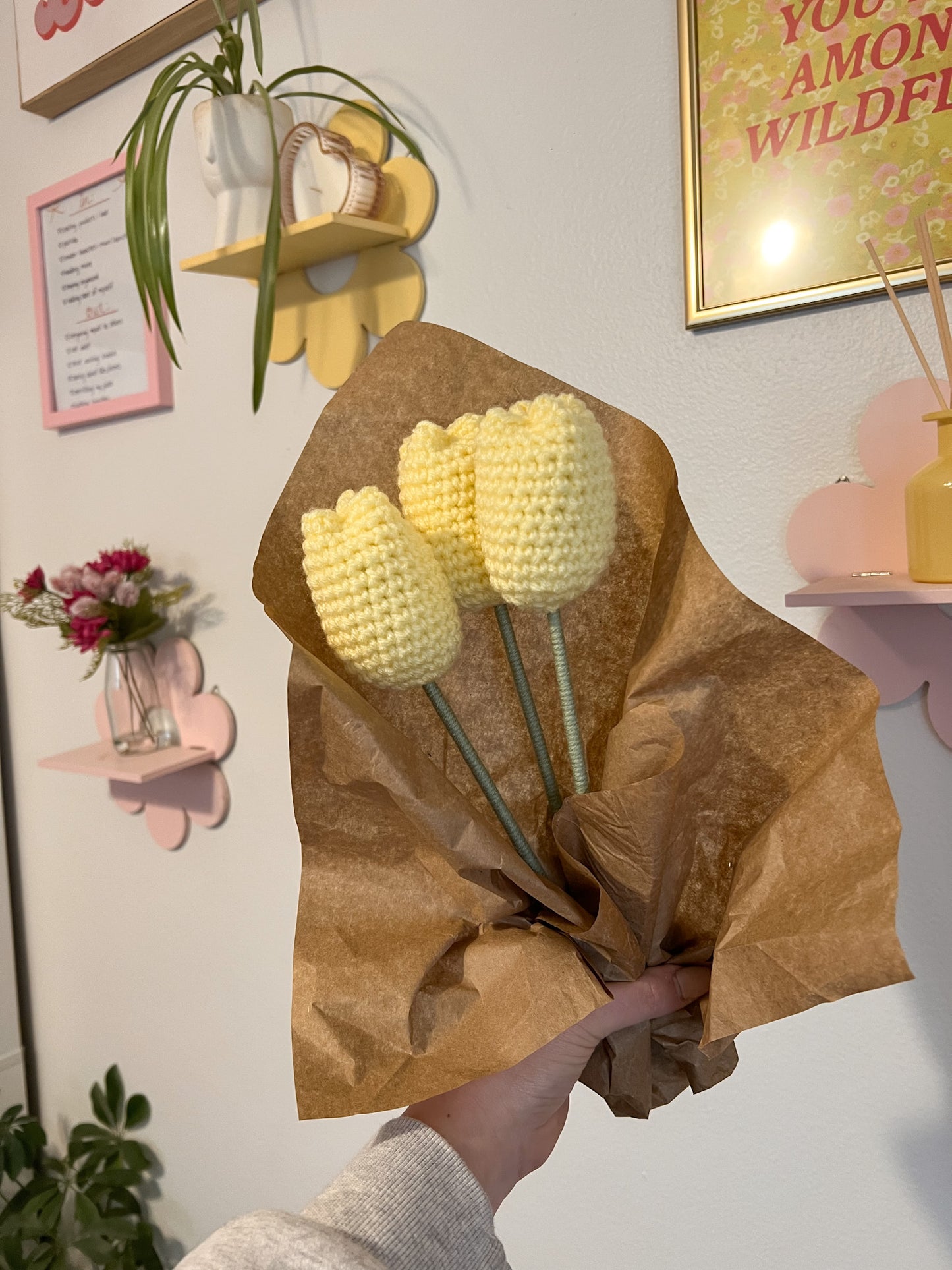 Crochet Yellow Tulip Flower