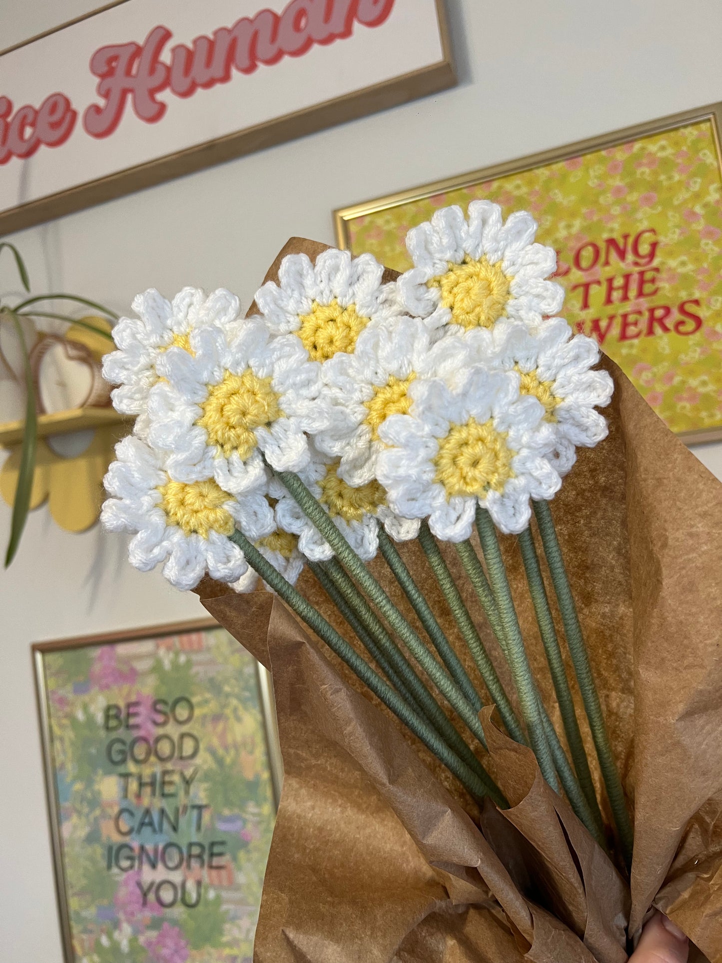 Crochet White Daisy Flower