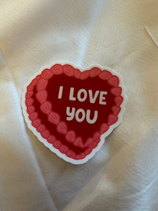 I Love You Cake Sticker
