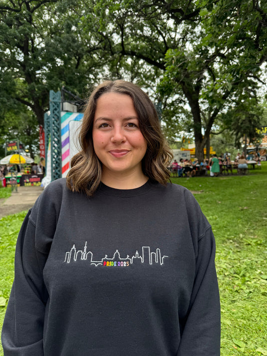 Black 2025 Pride Skyline Crewneck