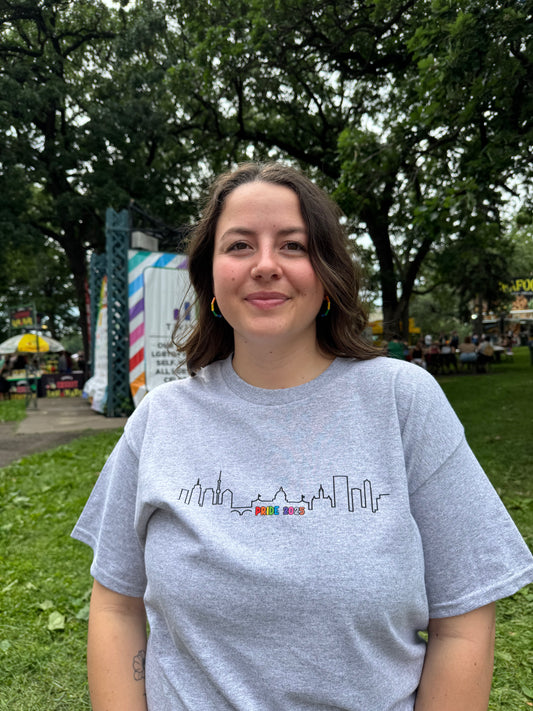 Grey 2025 Pride Skyline Tee