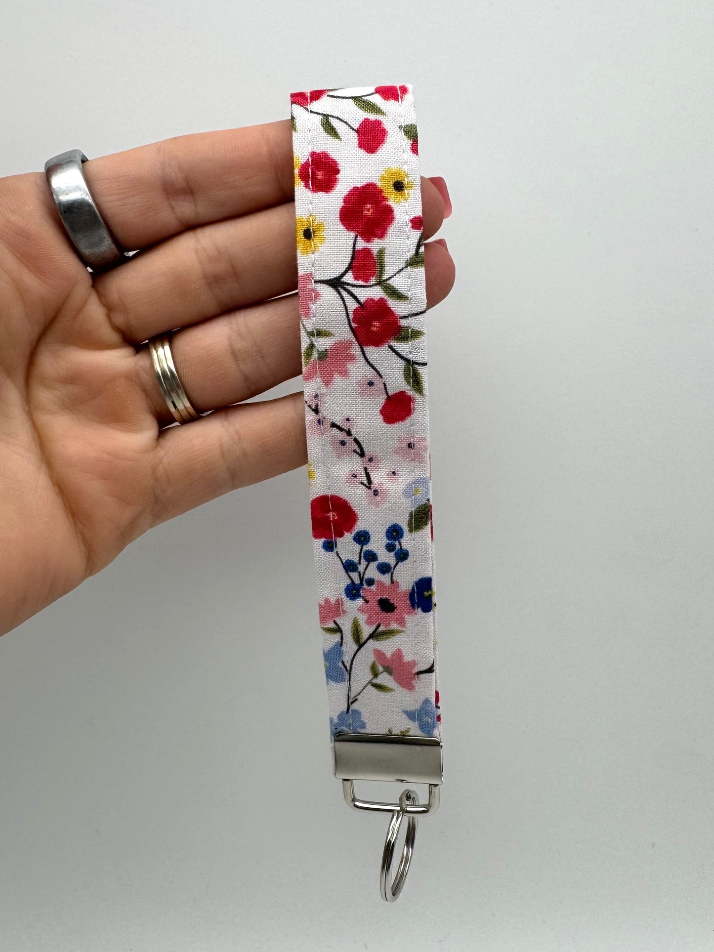 Spring Floral Keychain Wristlet