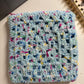 Blue Speckled Crochet Zipper Pouch