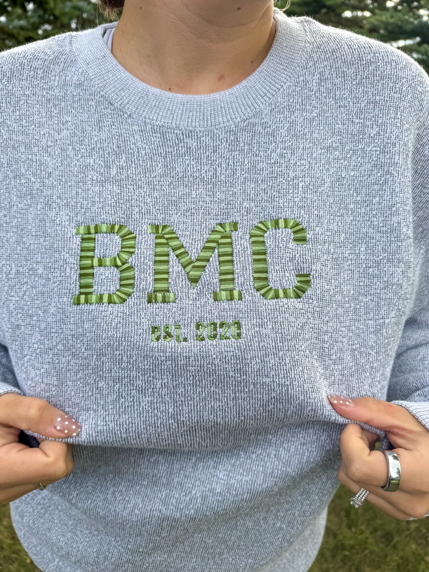 Salt & Pepper Embroidered BMC Crewneck