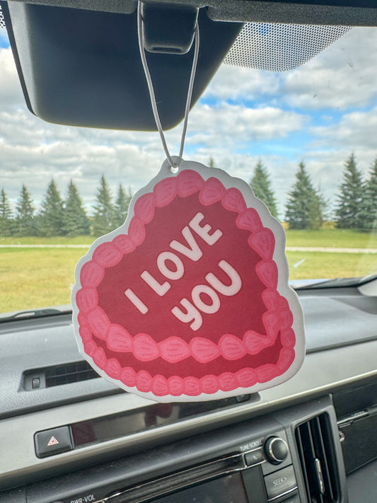 I Love You Cake Car Air Freshener