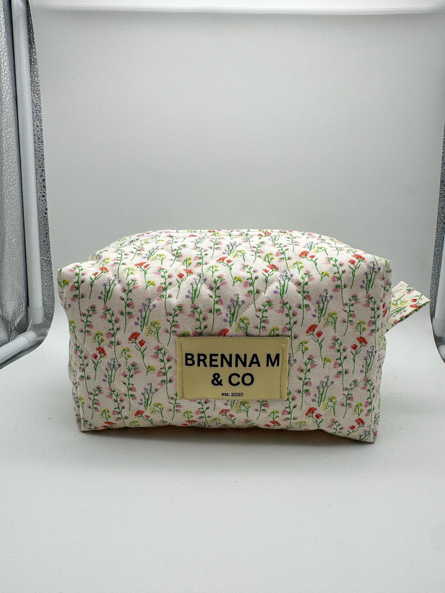 Delicate Flower Quilted Pouch