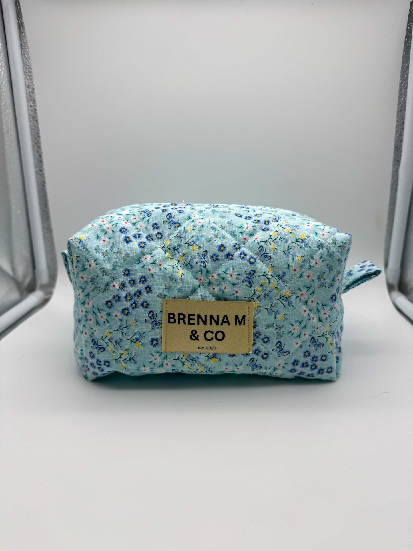 Blue Butterfly Quilted Pouch