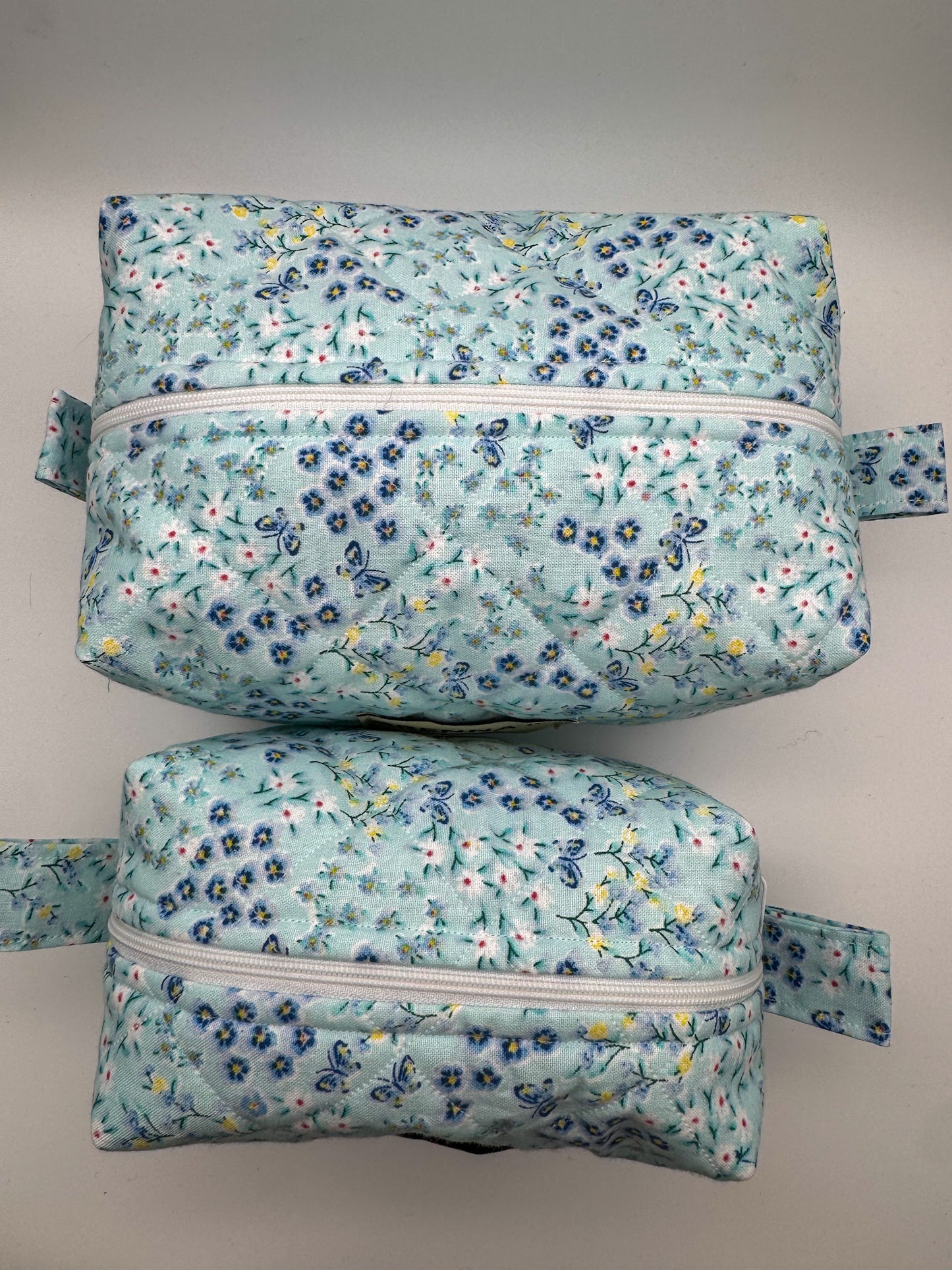 Blue Butterfly Quilted Pouch