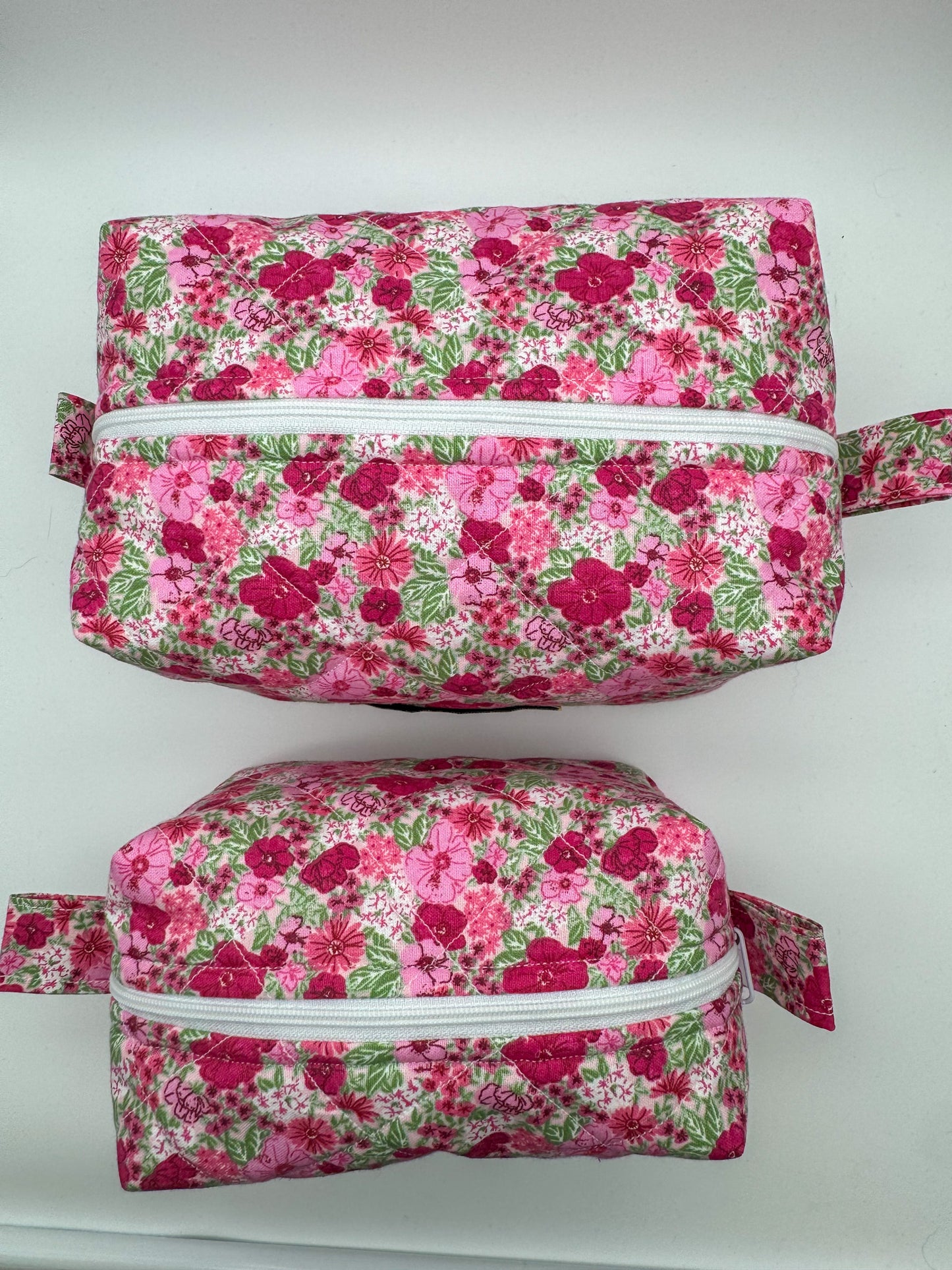 Pink Floral Quilted Pouch