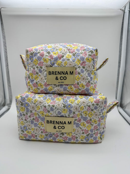 Pastel Floral Quilted Pouch