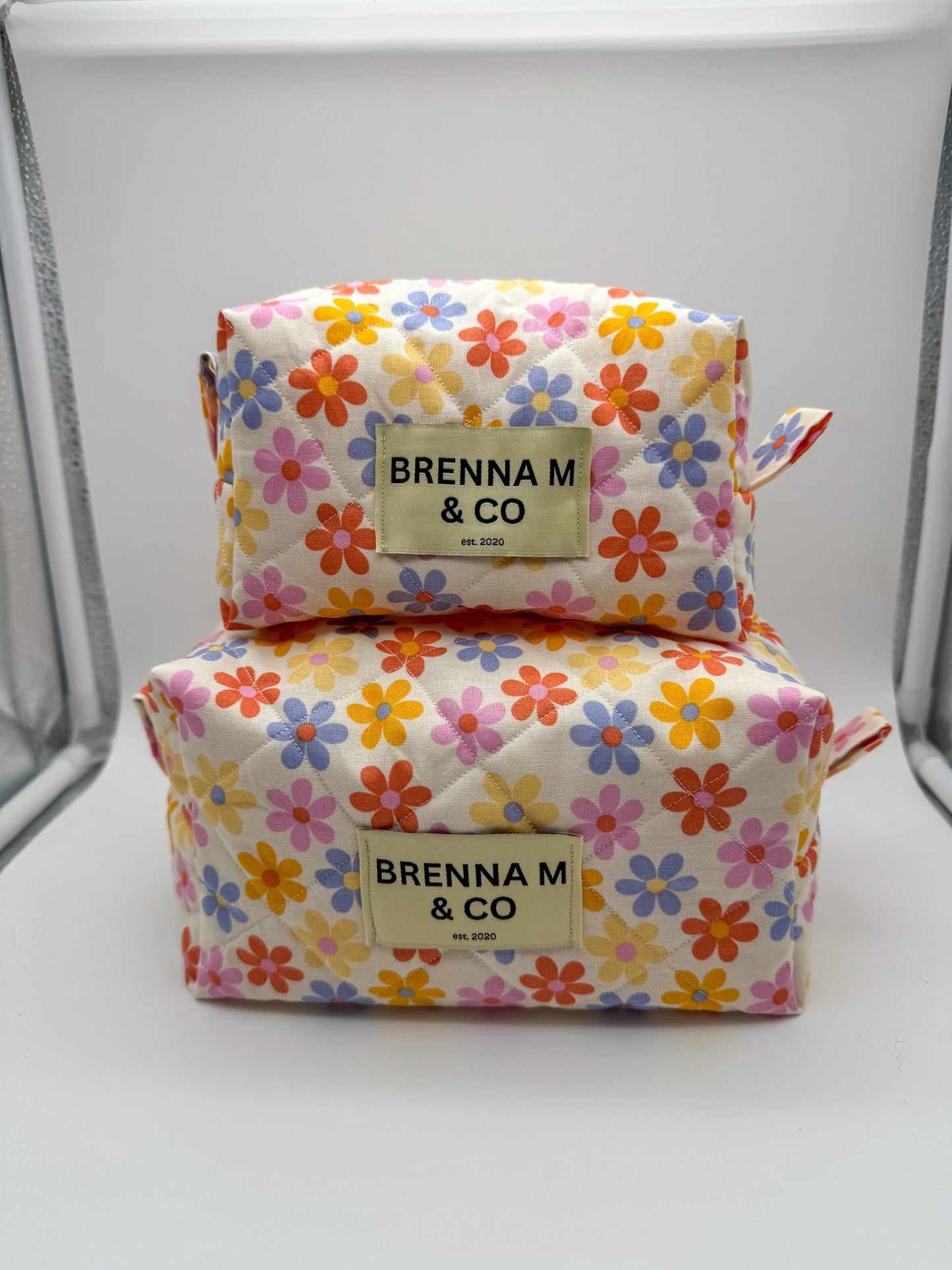 Vibrant Floral Quilted Pouch
