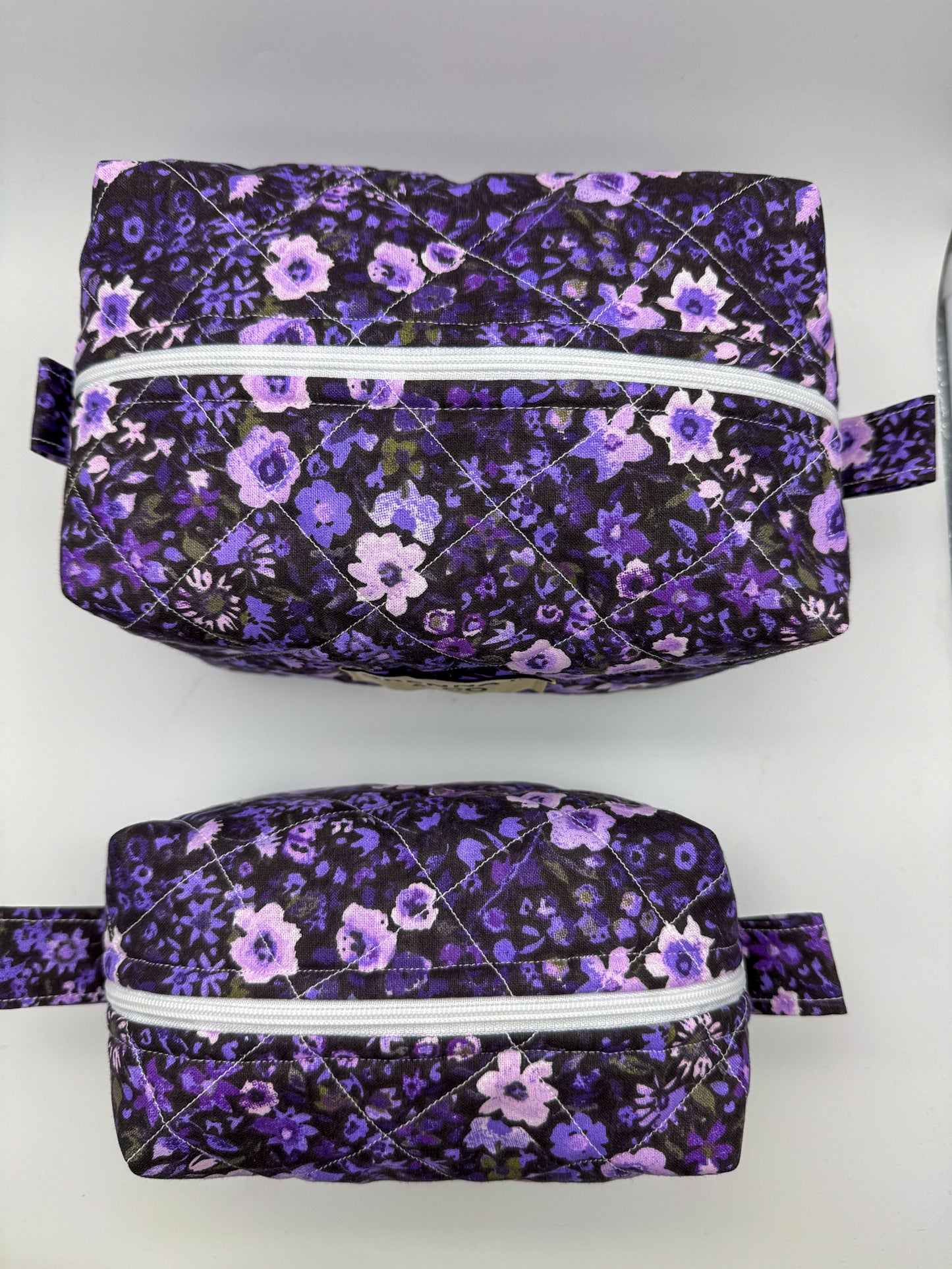 Purple Floral Quilted Pouch