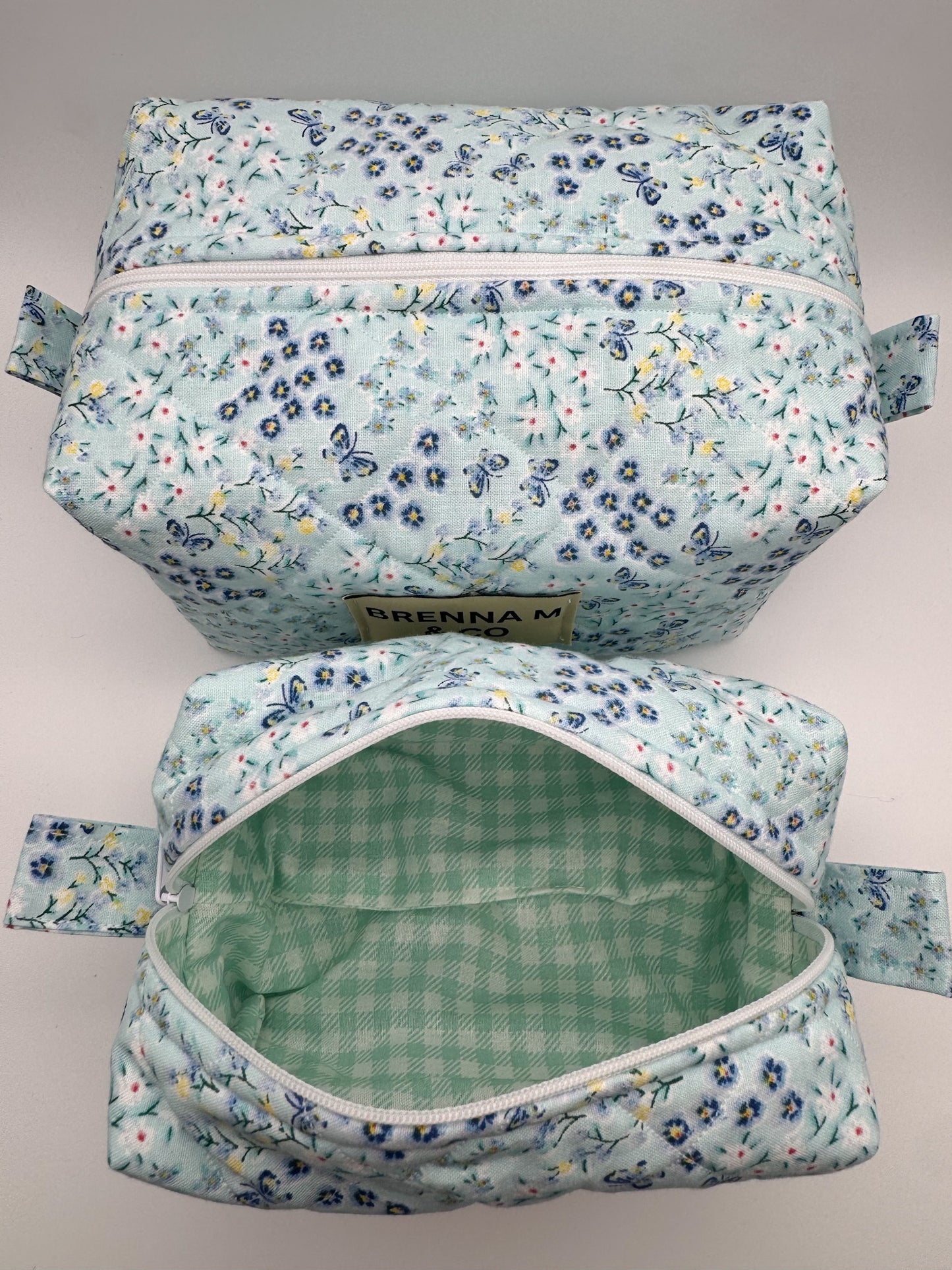 Blue Butterfly Quilted Pouch