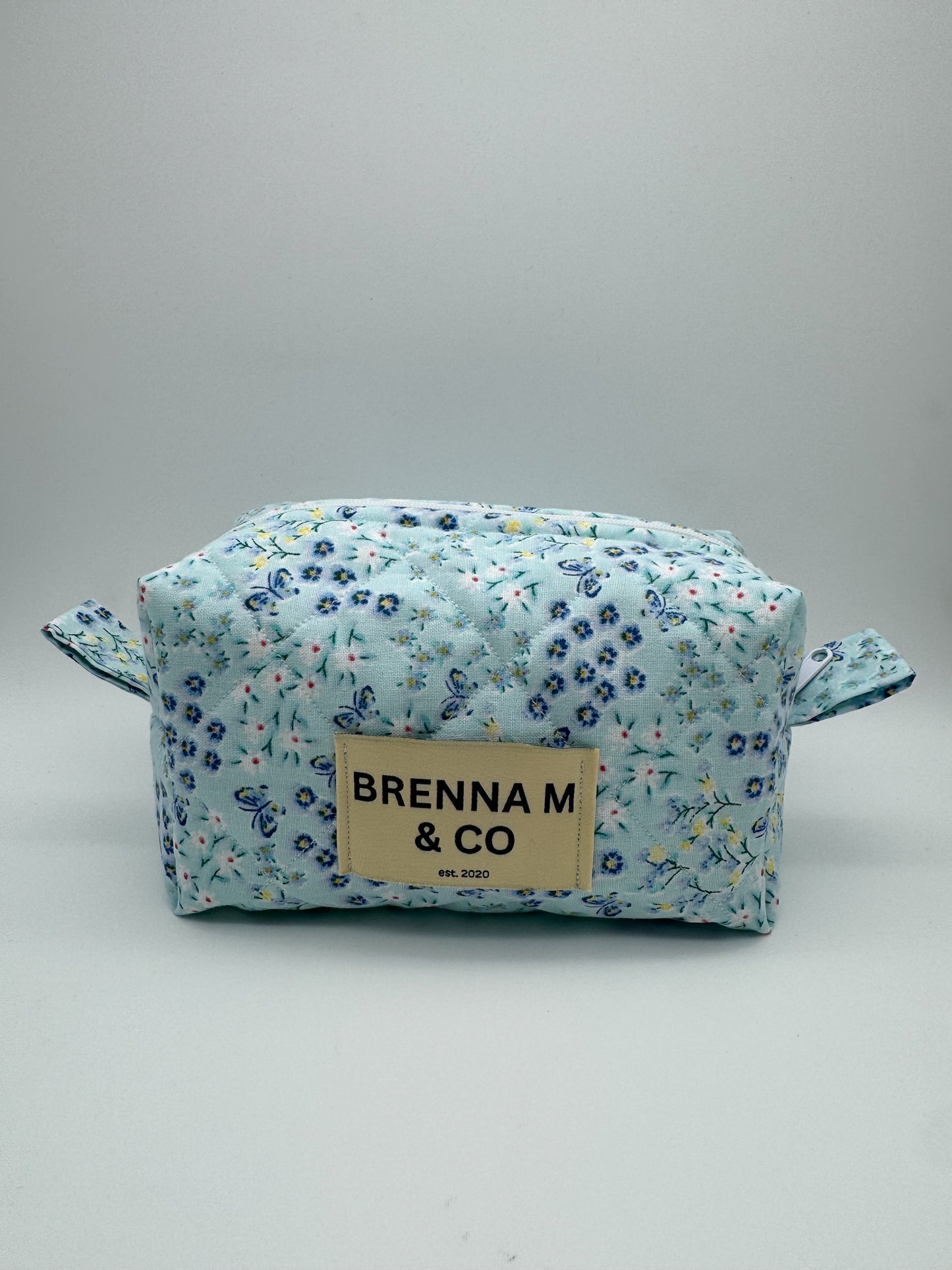 Blue Butterfly Quilted Pouch