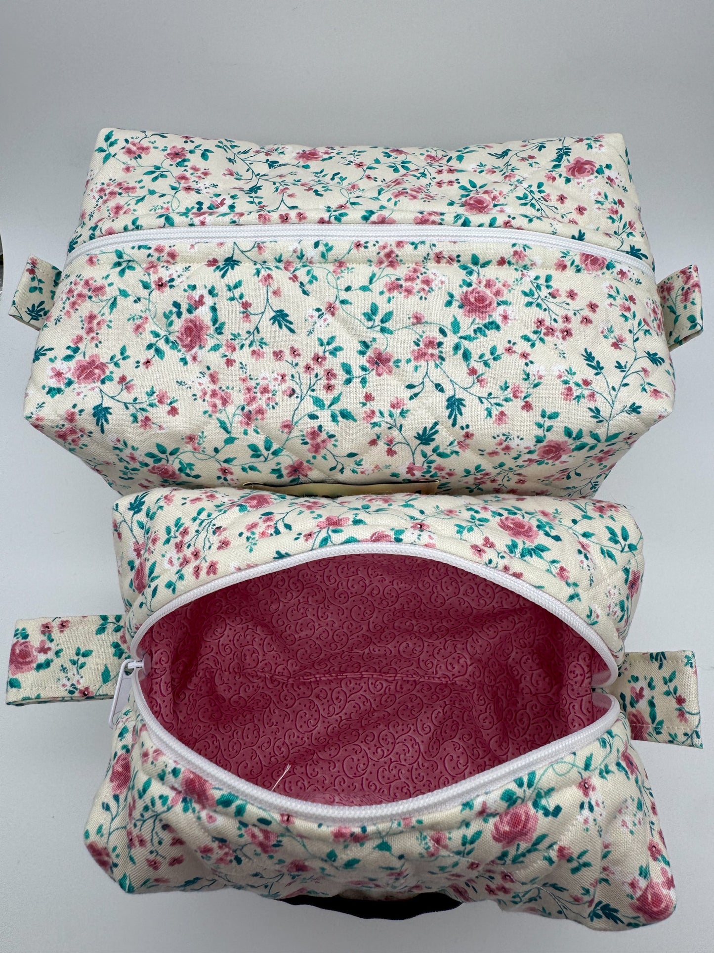 Pink Marigold Quilted Pouch