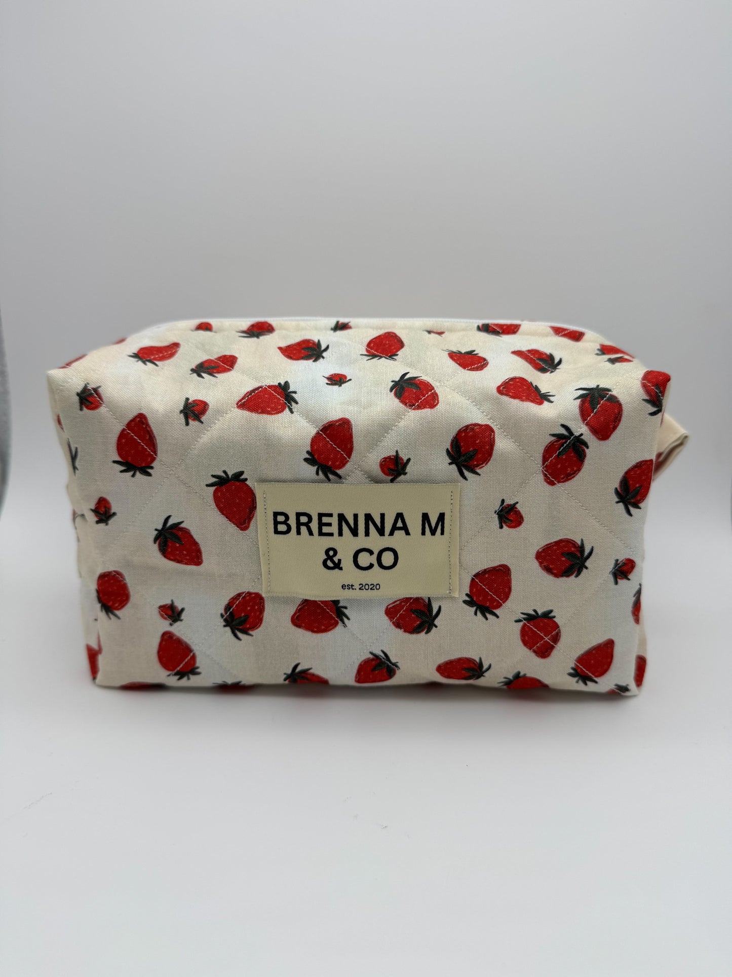 Strawberries & Cream Quilted Pouch