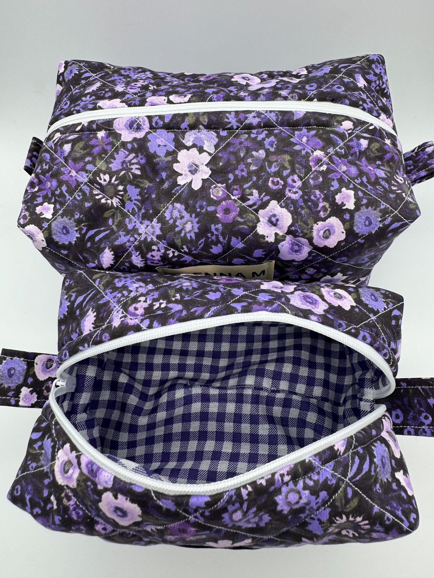 Purple Floral Quilted Pouch