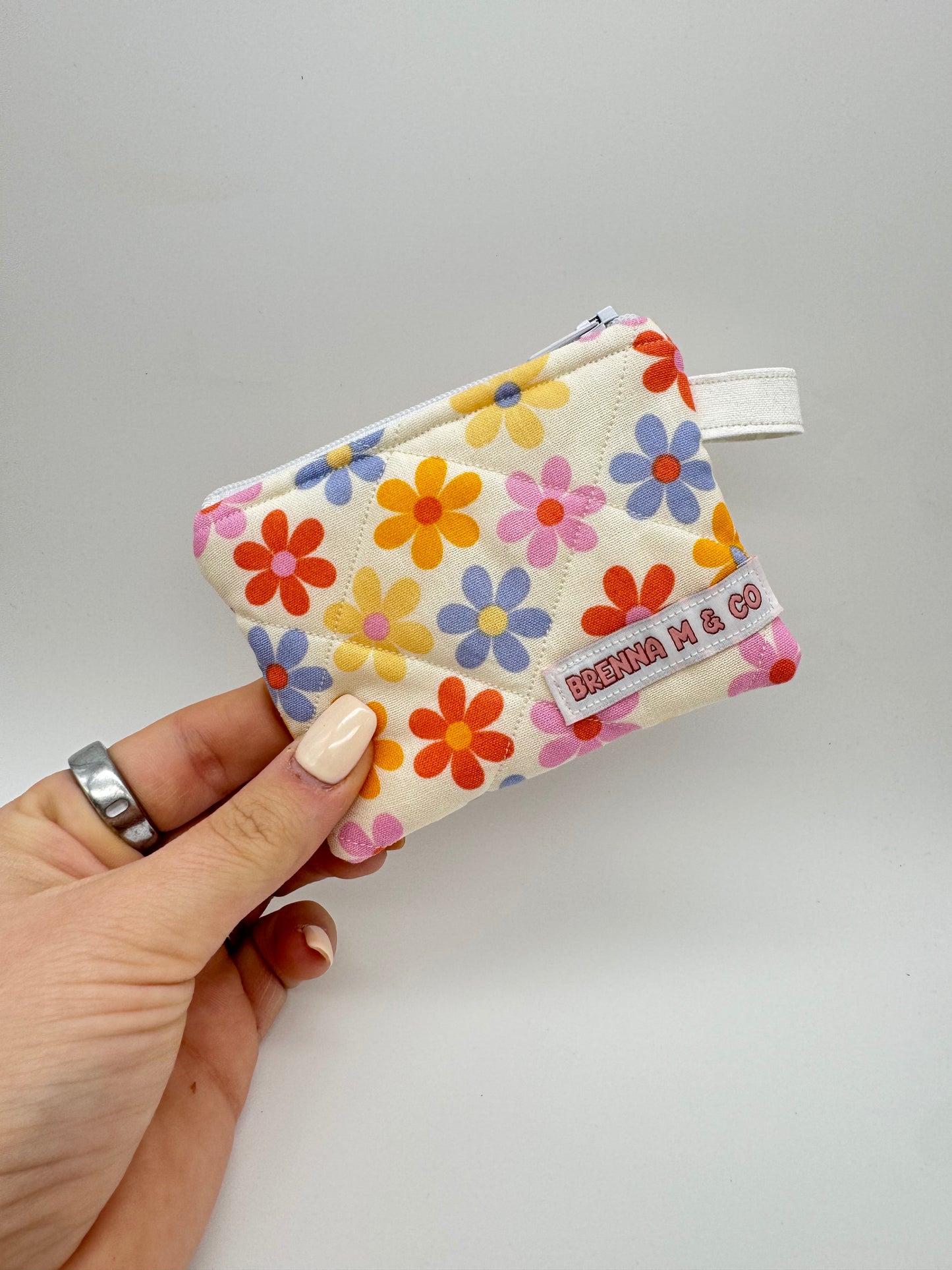 Vibrant Floral Mini Keychain Pouch