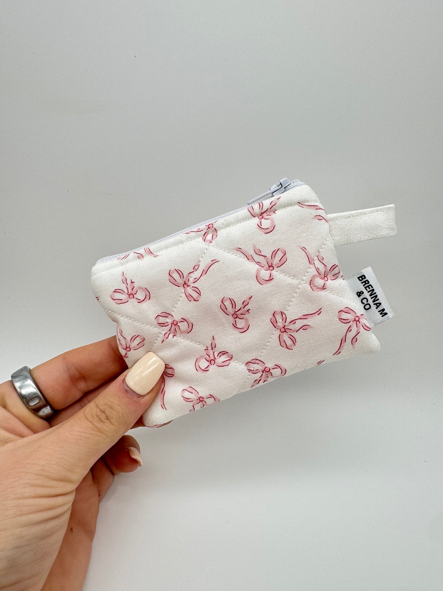 Pink Bow Mini Keychain Pouch
