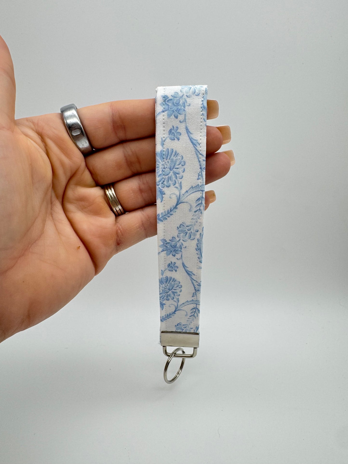 Vintage Blue Keychain Wristlet