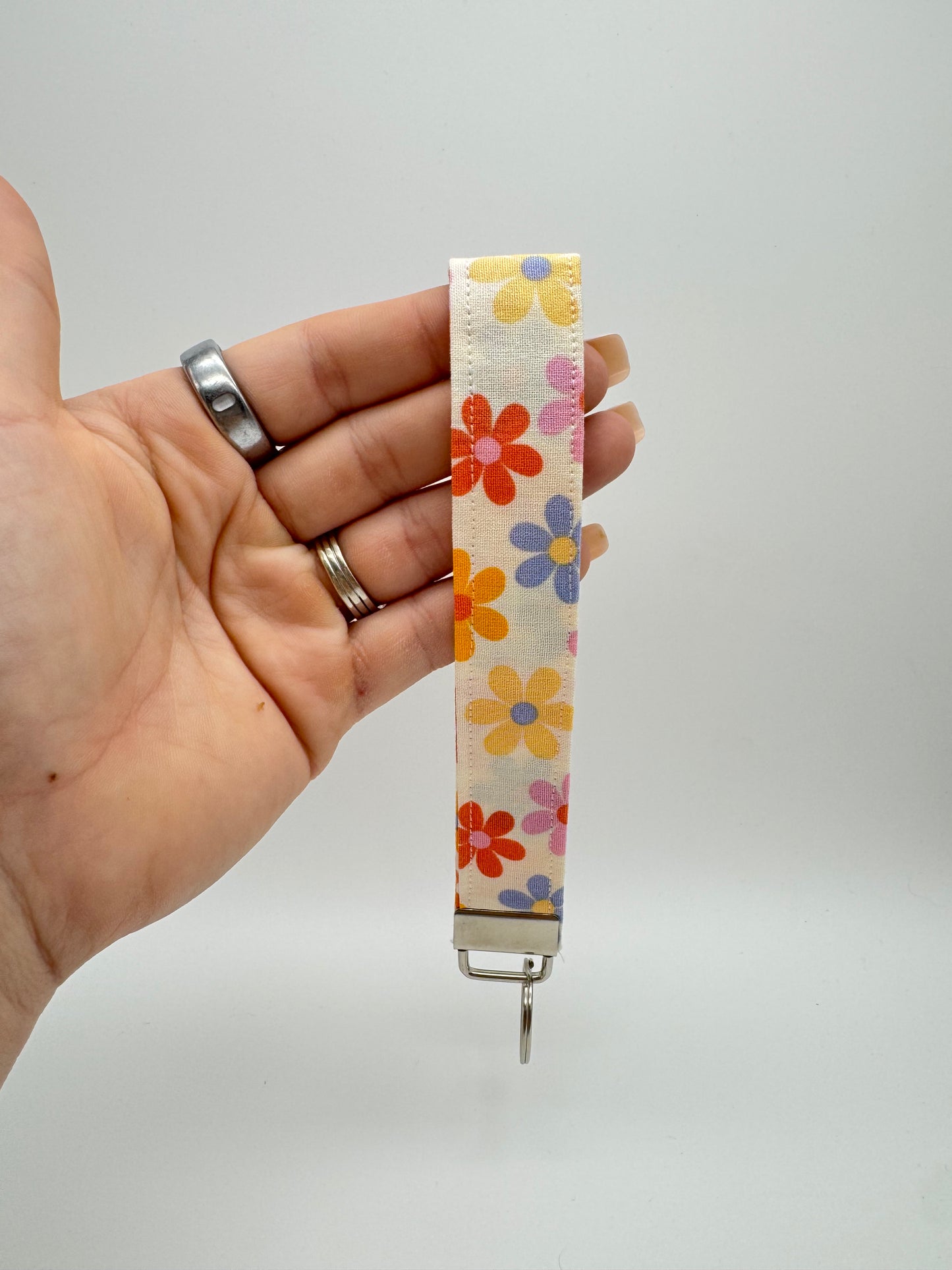 Vibrant Floral Keychain Wristlet