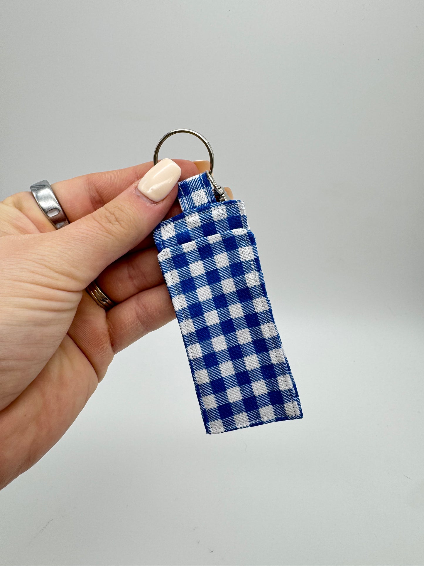 Blue Gingham Lip Balm Holder