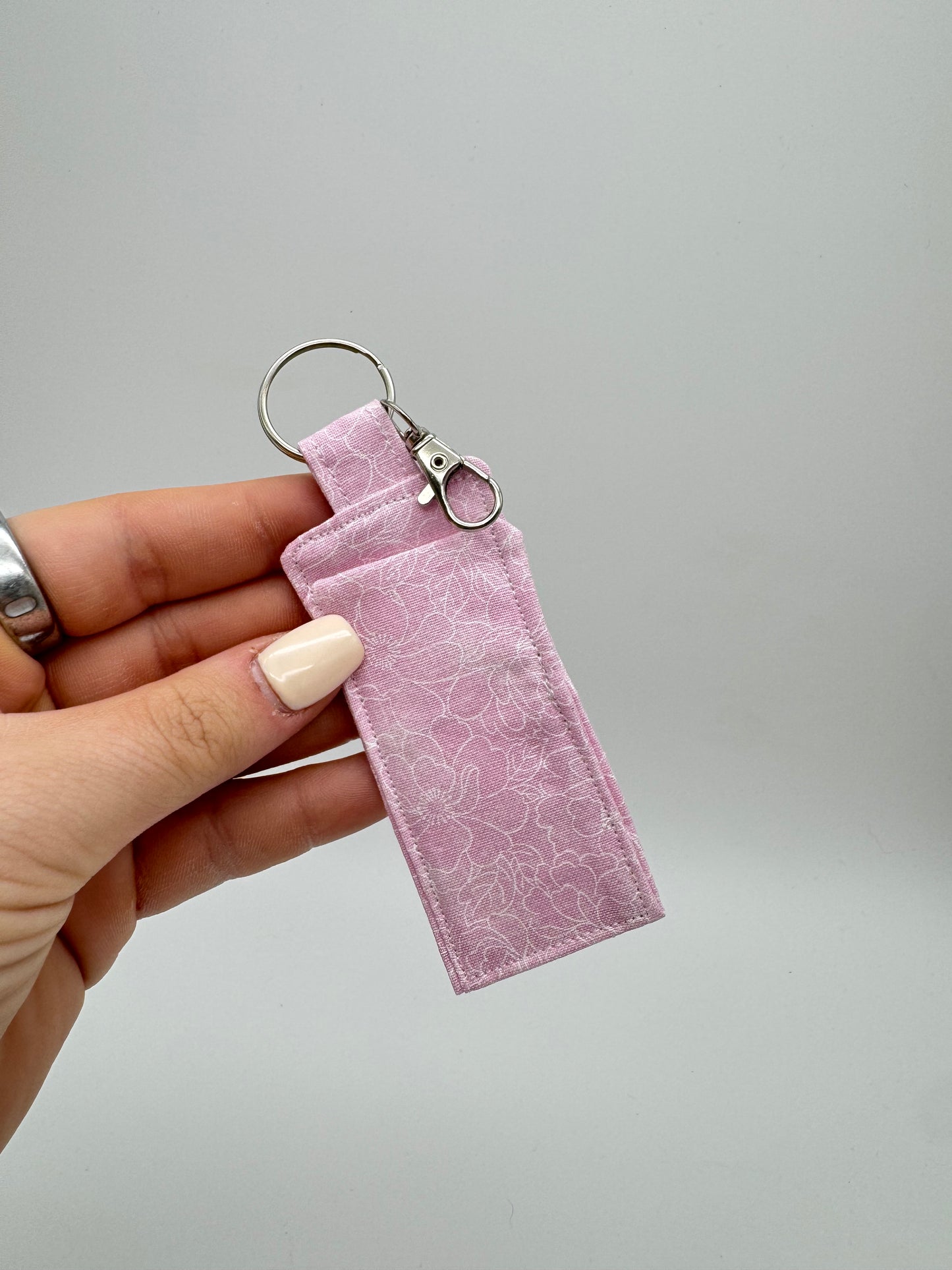 Pink & White Flower Lip Balm Holder