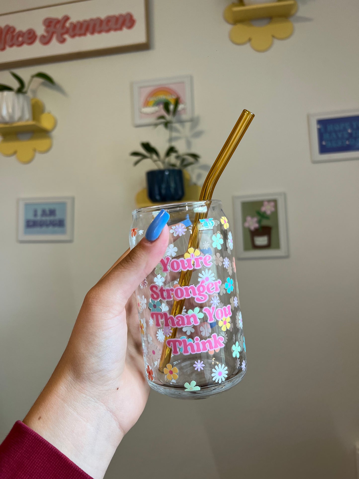 Colorful Bent Glass Straw