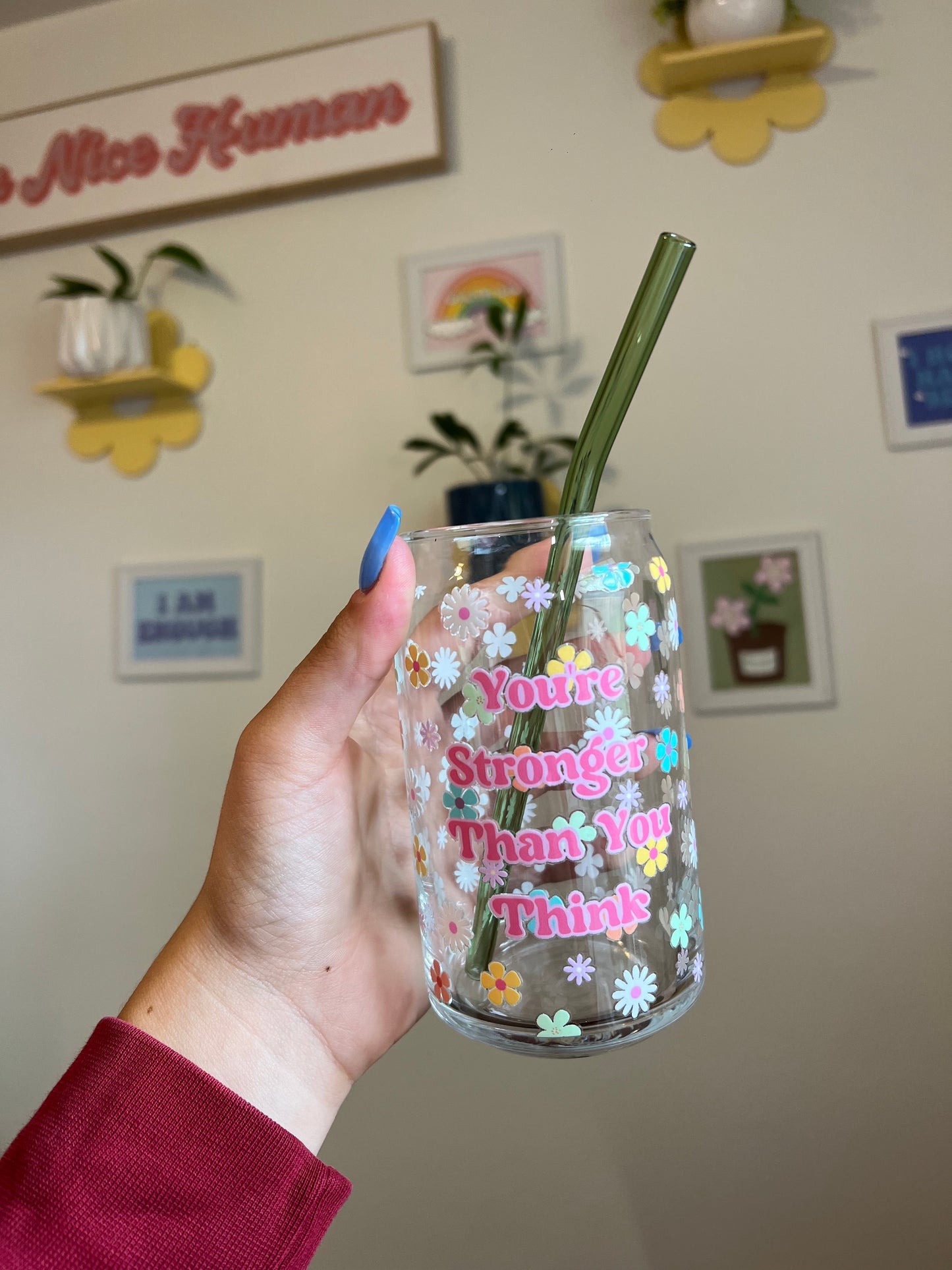 Colorful Bent Glass Straw