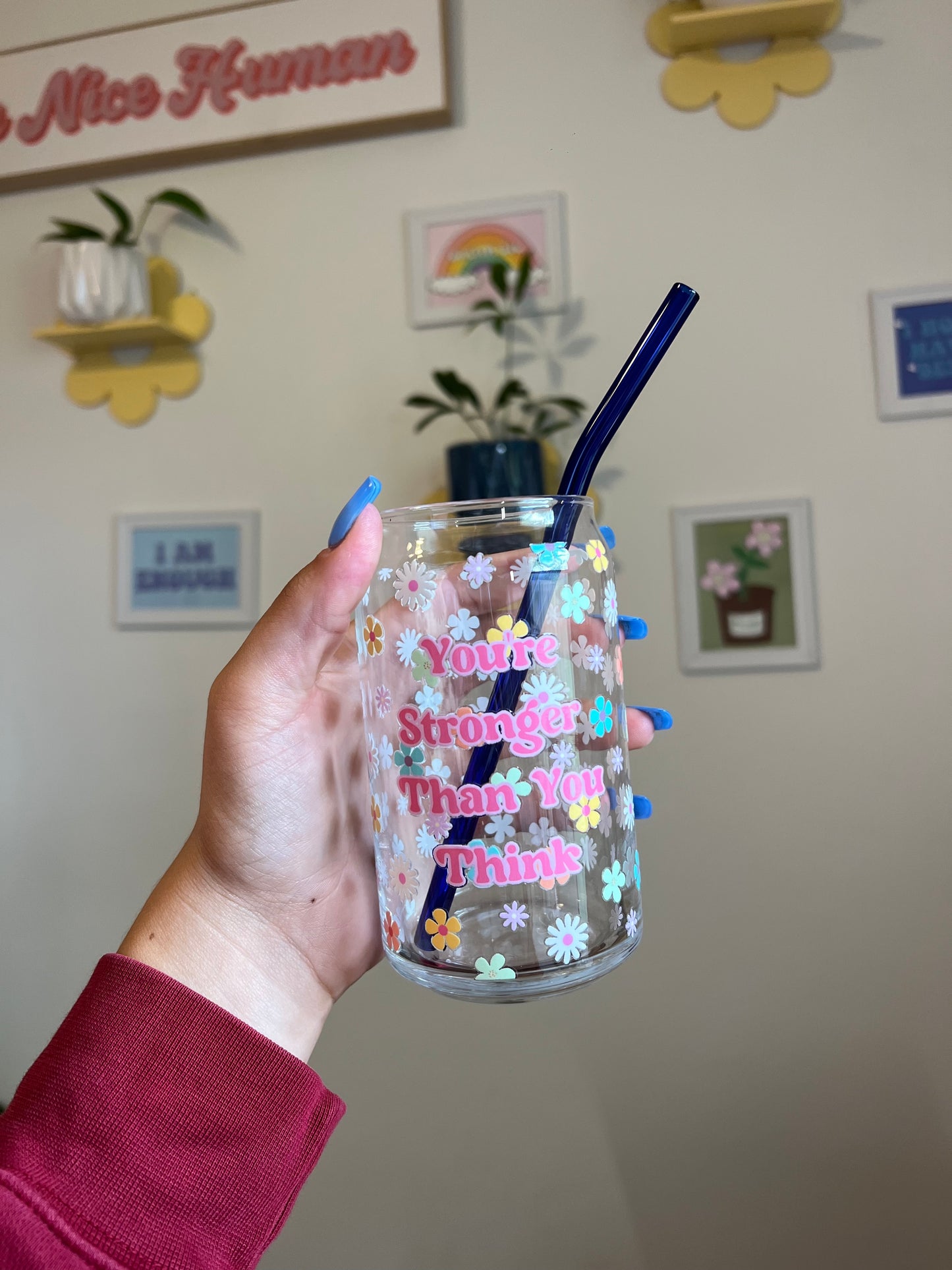 Colorful Bent Glass Straw