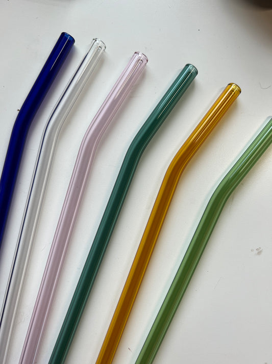 Colorful Bent Glass Straw