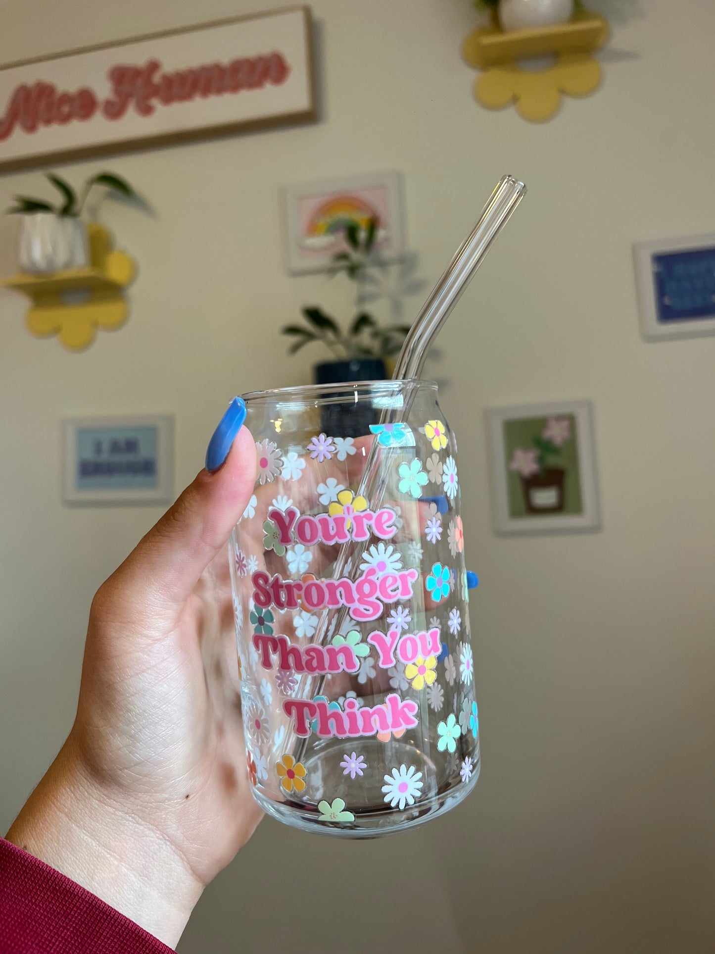 Colorful Bent Glass Straw