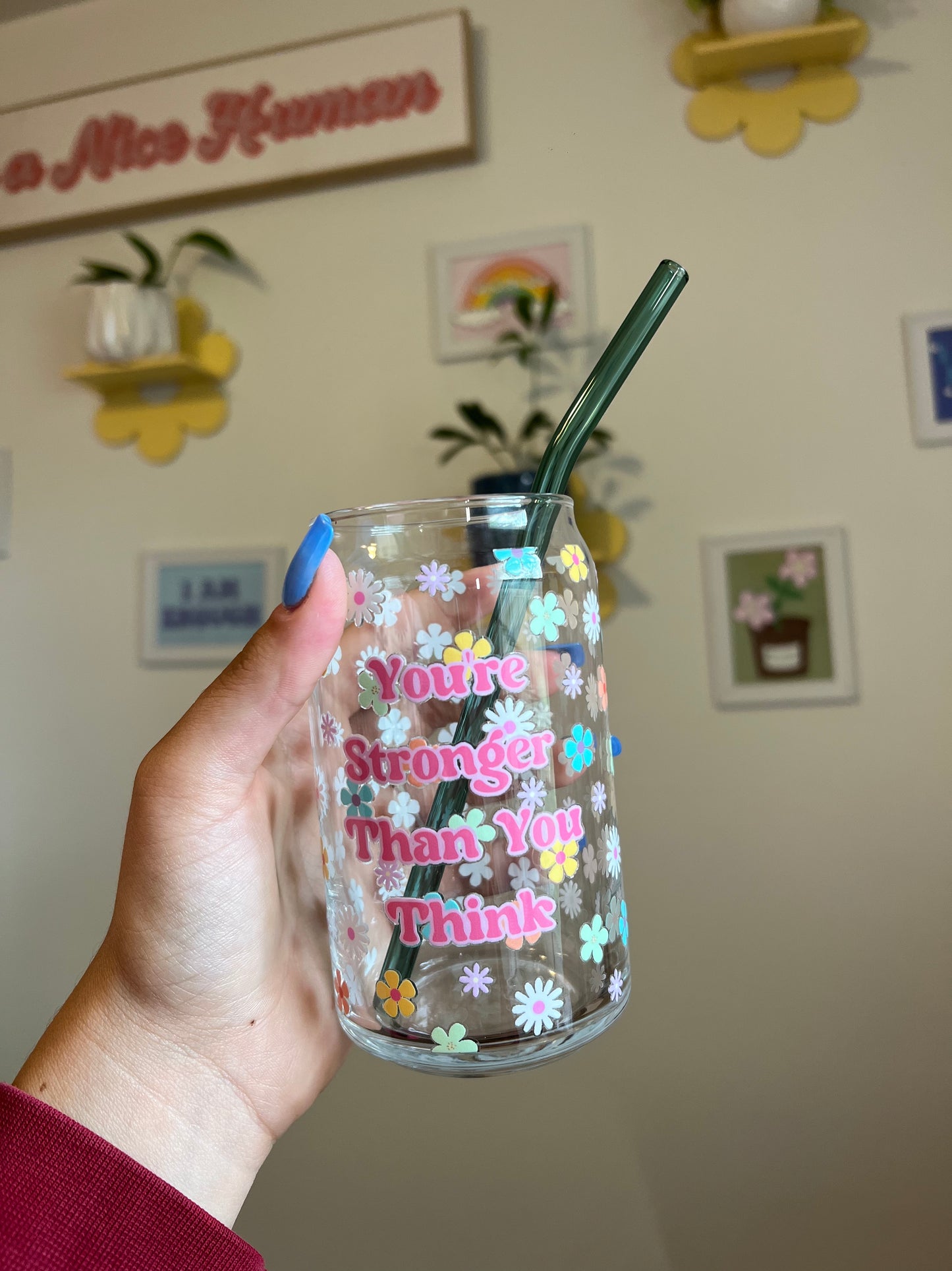 Colorful Bent Glass Straw