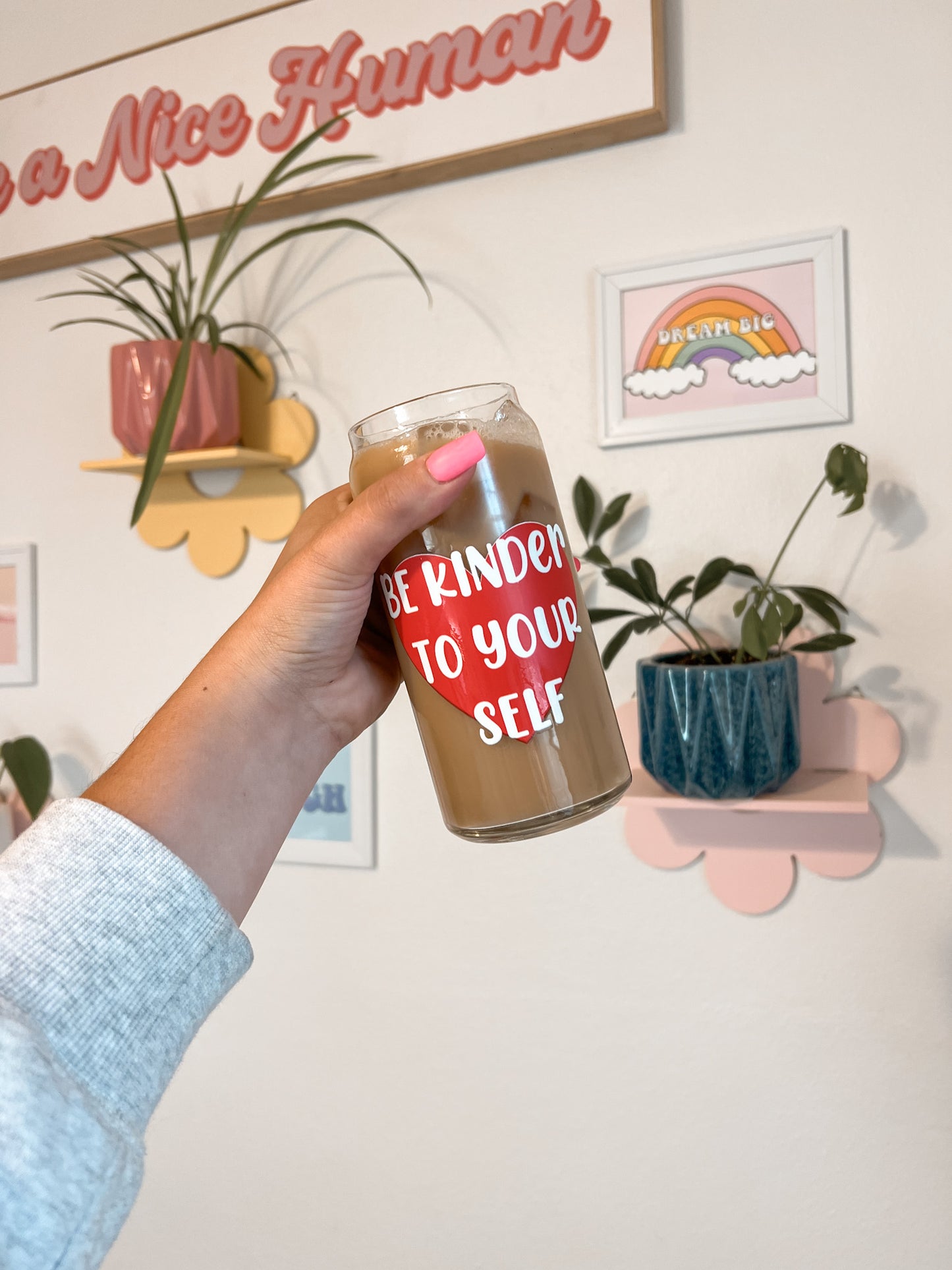 20oz Be Kinder Beer Can Glass