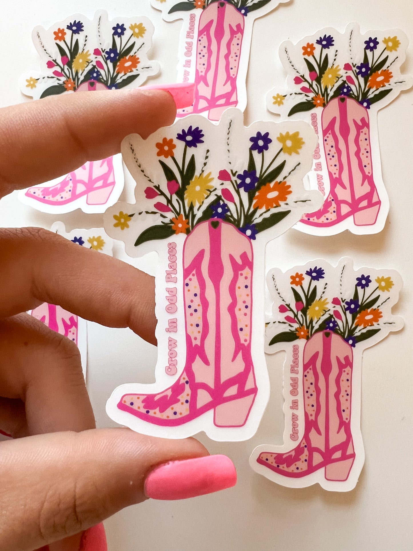 CLEAR Grow in Odd Places Boot Sticker
