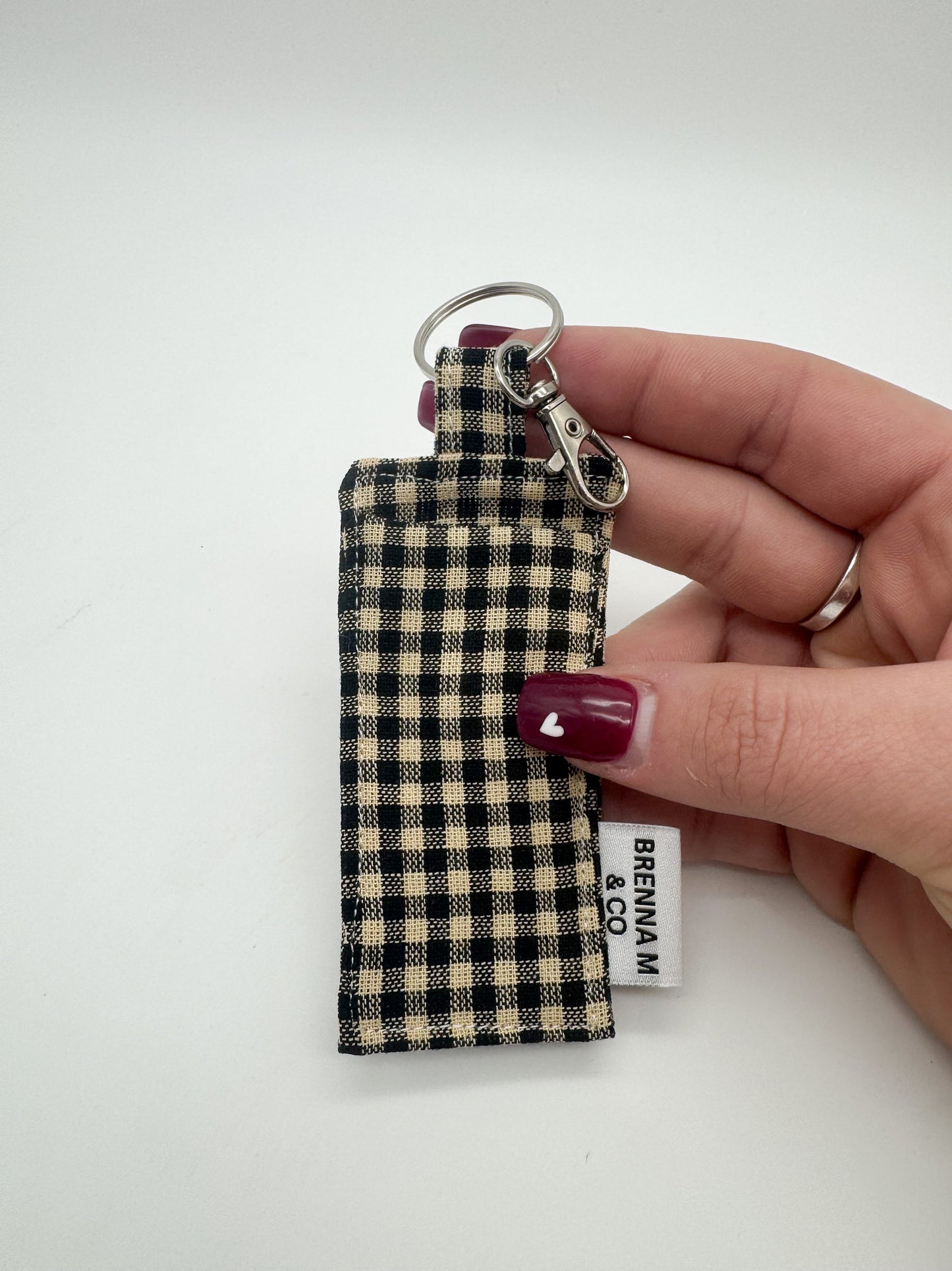 Black & Tan Gingham Lip Balm Holder