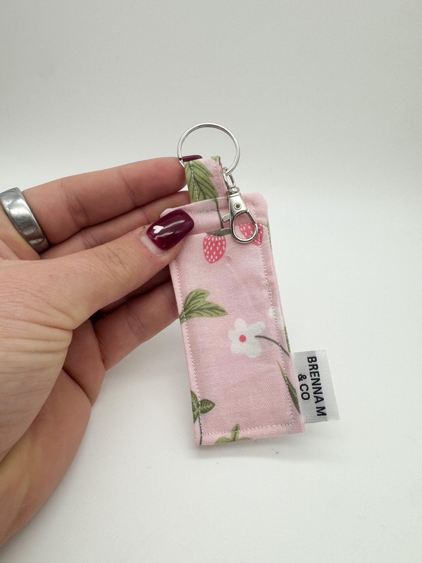 Ditsy Strawberry Lip Balm Holder